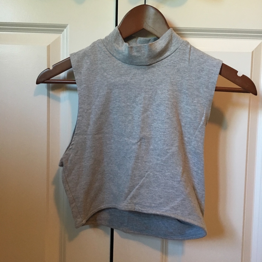 Gray crop top